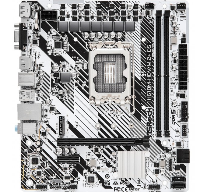 ASRock Материнська плата ASRock H610M-HDV/M.2+ D5 Socket 1700