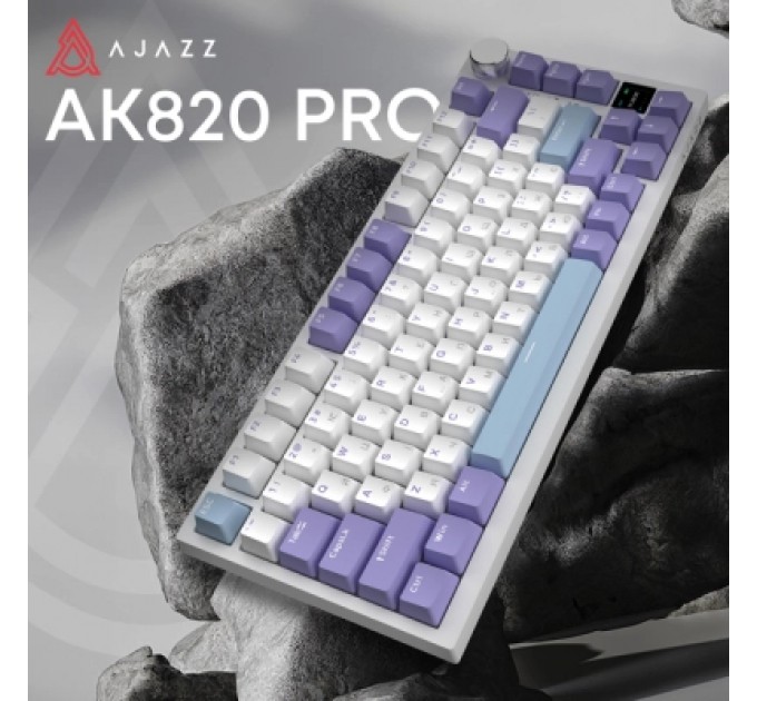 Клавіатура Ajazz AK820 Pro Gift Switch Purple RGB USB/Wireless/Bluetooth UA Purple (AK820PRO-G-PWB)