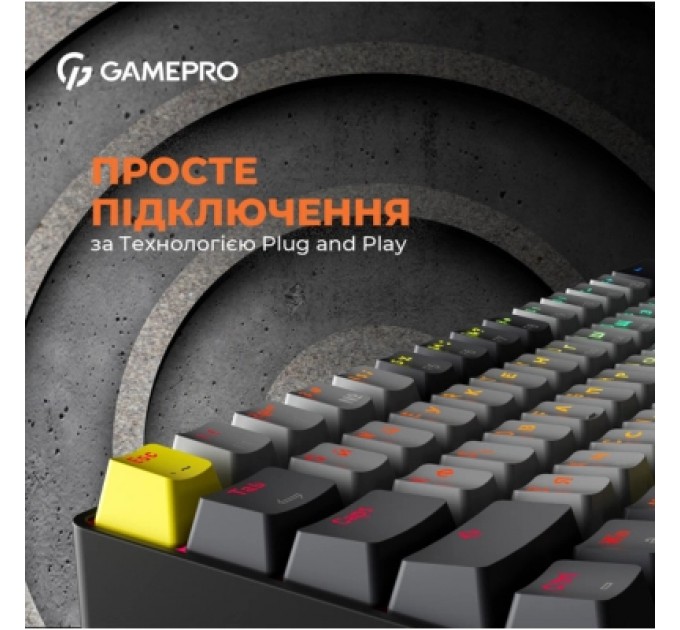 GamePro Клавіатура GamePro MK130G Pro Outemu Red Switch Hot-Swap 60 RGB USB/Wireless/Bluetooth Black (MK130G Pro)