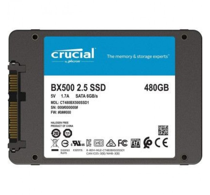 Micron Накопичувач SSD 2.5" 480GB Micron (CT480BX500SSD1)