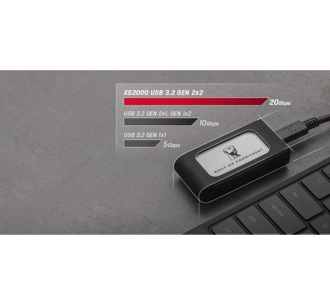 Kingston Накопичувач зовнішній SSD Portable USB 2.0ТB Kingston XS2000 BoC Silver (SXS2000/2000GA)