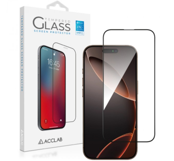 ACCLAB Скло захисне ACCLAB Full Glue Apple iPhone 16 Pro Black (1283126593277)