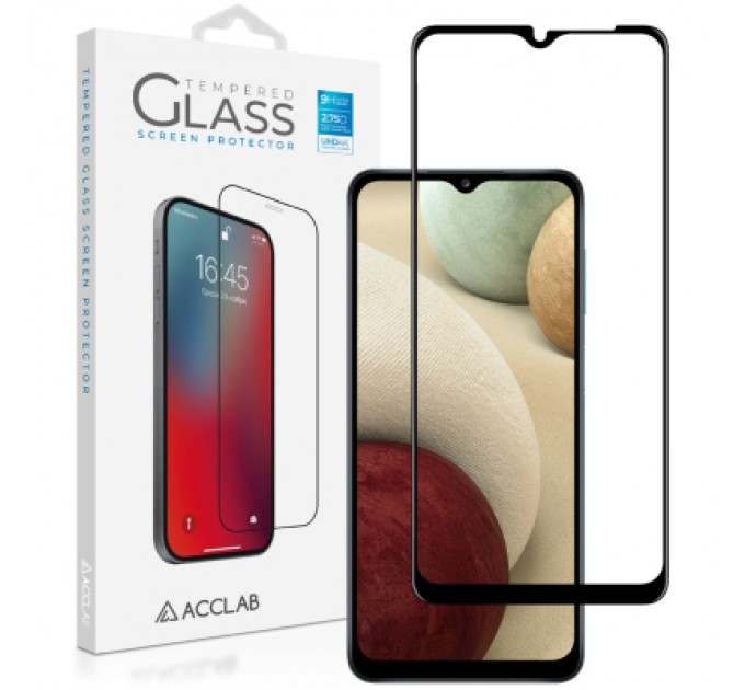 ACCLAB Скло захисне ACCLAB Full Glue Samsung A12 Black (1283126509599)