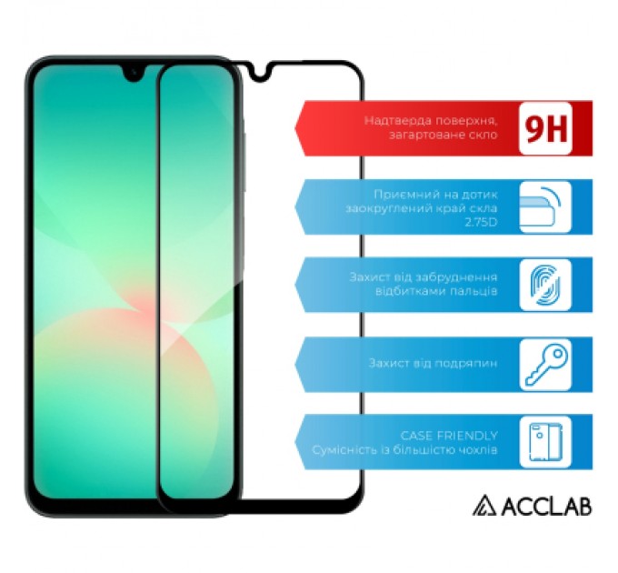 ACCLAB Скло захисне ACCLAB Full Glue Samsung A26 Black (1283126608025)