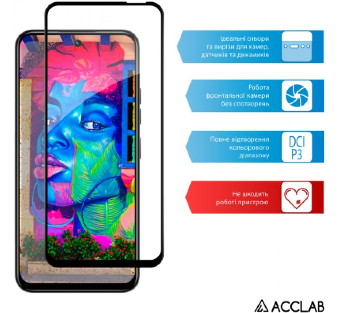 ACCLAB Скло захисне ACCLAB Full Glue Tecno Spark 30C Black (1283126599347)