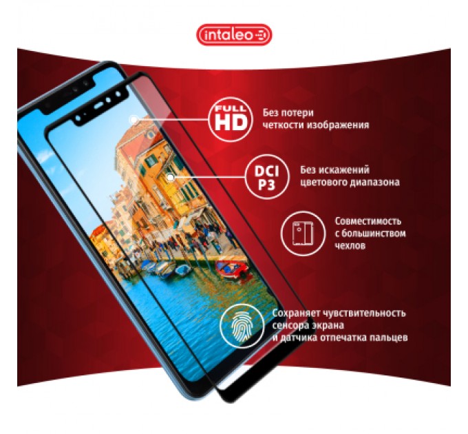 Intaleo Скло захисне Intaleo Full Glue Glass Samsung A50 Black (1283126491641)