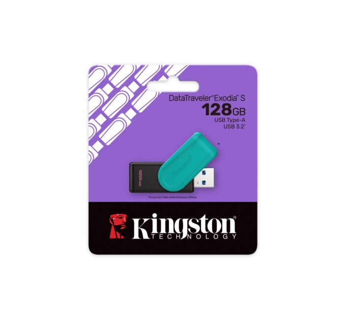 Kingston Флеш-накопичувач USB3.2 128GB Kingston DataTraveler Exodia S Black/Green (DTXS/128GB)