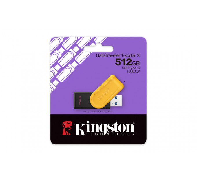 Kingston Флеш-накопичувач USB3.2 512GB Kingston DataTraveler Exodia S Black/Yellow (DTXS/512GB)