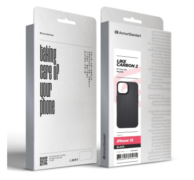 Armorstandart Чохол до мобільного телефона Armorstandart LikeCarbon2 MagCase для Apple iPhone 15 Black (ARM83807)