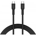 Canyon Дата кабель USB-C to USB-C 1.0m OnWire 60CL C-C 60W COLOR Braided 1m Black Canyon (CND-CCAP60AB10B)