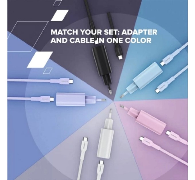 Canyon Дата кабель USB-C to USB-C 1.0m OnWire 60CL C-C 60W COLOR Braided 1m Black Canyon (CND-CCAP60AB10B)