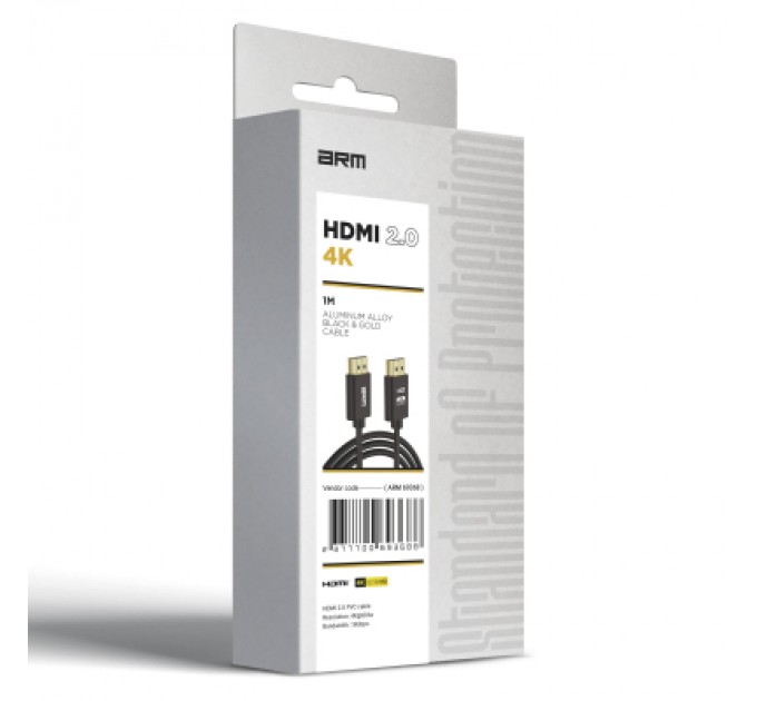 Кабель мультимедійний HDMI to HDMI 2m 2.0 4K Black Armorstandart (ARM69369)