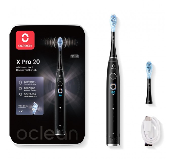 Oclean Розумна зубна електрощітка Oclean X Pro 20 Electric Toothbrush Black (6970810556940)
