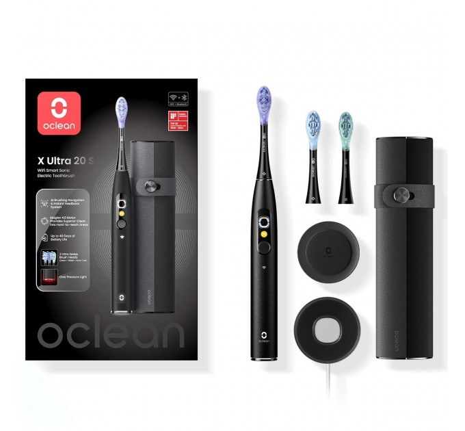 Oclean Розумна зубна електрощітка Oclean X Ultra 20 Set Electric Toothbrush Black (6970810557107)