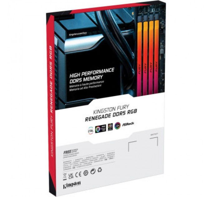 Kingston Fury (ex.HyperX) Модуль пам'яті для комп'ютера DDR5 64GB (2x32GB) 6400 MHz Renegade RGB XMP Kingston Fury (ex.HyperX) (KF564C32RSAK2-64)