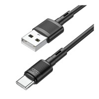 Дата кабель USB 2.0 AM to USB-C 1.0m 3A PVC X83 black HOCO (6931474770905)