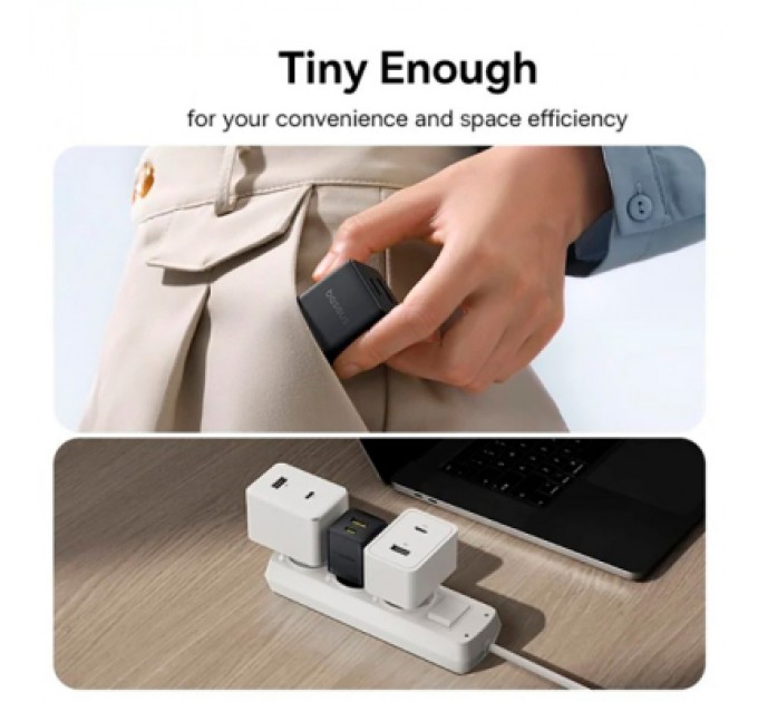 Baseus Зарядний пристрій Baseus Palm Fast Charger C+U 30W cluster black (P1011160A113-00)