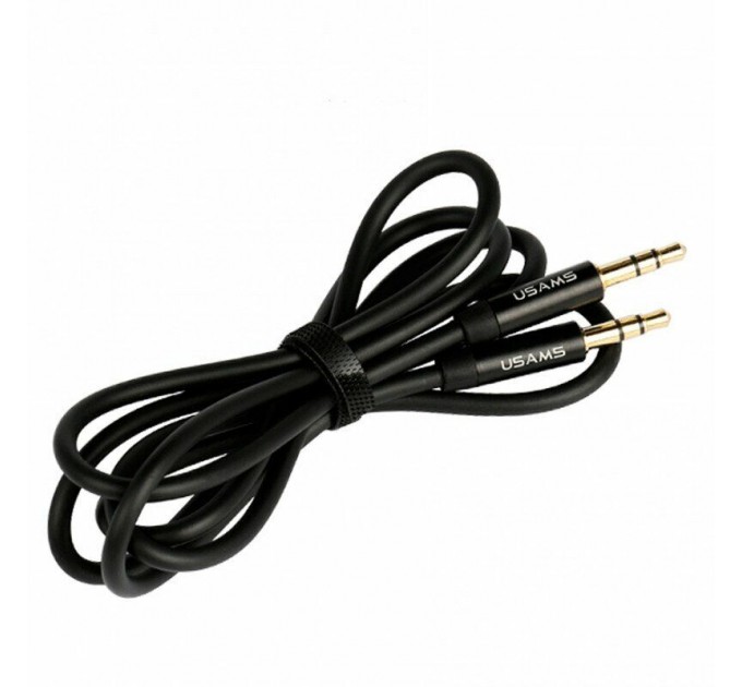 Usams Аудіо-кабель Usams YP-01 3.5 мм - 3.5 мм (M/M), 1 м, Black (YP101)
