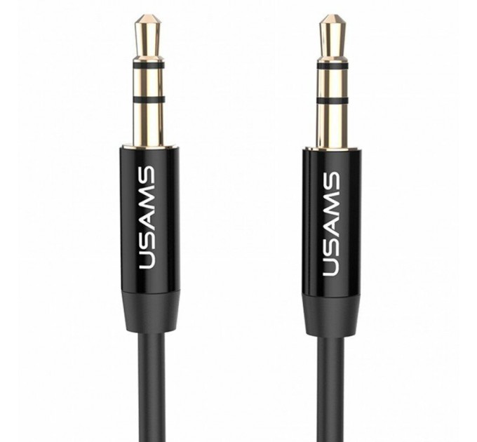 Usams Аудіо-кабель Usams YP-01 3.5 мм - 3.5 мм (M/M), 1 м, Black (YP101)