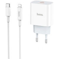 Зарядний пристрій HOCO C76A Plus Speed Source USB-C PD20W + cable USB-C to Lightning White (6931474746924)