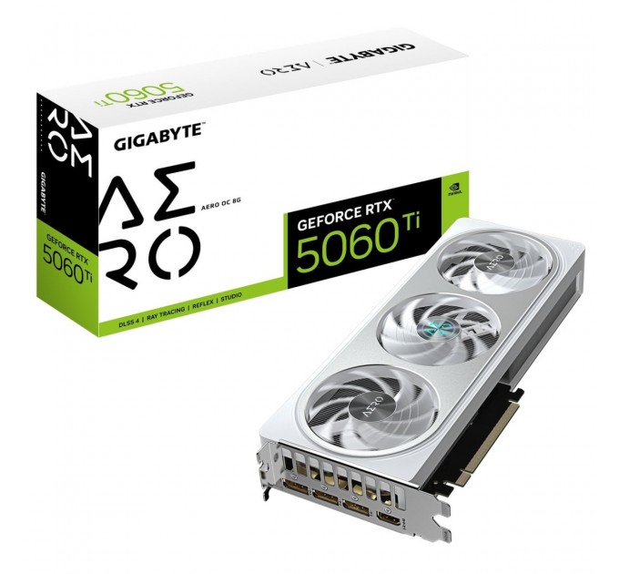 Відеокарта GF RTX 5060 Ti  8GB GDDR7 Aero OC Gigabyte (GV-N506TAERO OC-8GD)