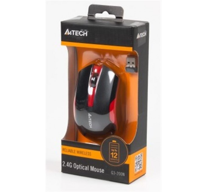 A4Tech Мишка бездротова A4Tech G3-200N Black/Red USB V-Track