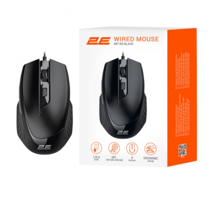 Мишка 2E MF180 USB Black (2E-MF180UB)