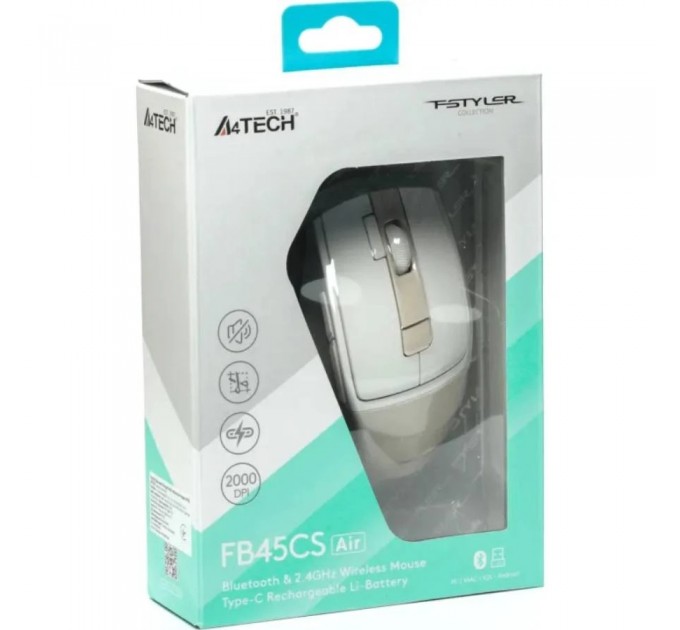 A4Tech Миша бездротова A4Tech FB45CS Air2 Cream Beige