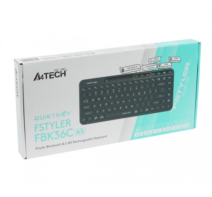 A4Tech Клавіатура бездротова A4Tech FBK36C AS Black