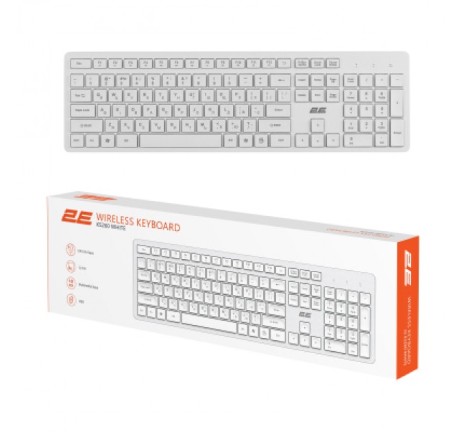 2E Клавіатура 2E KS260 106key Wireless UA White (2E-KS260WWH_UA)