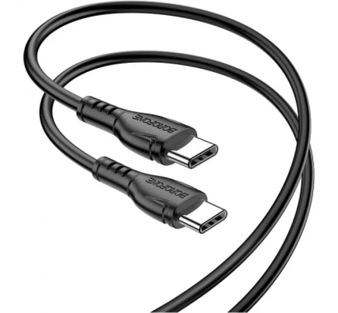 BOROFONE Дата кабель USB-C to USB-C 1.0m 60W Triumph BX51 black BOROFONE (6931474751669)