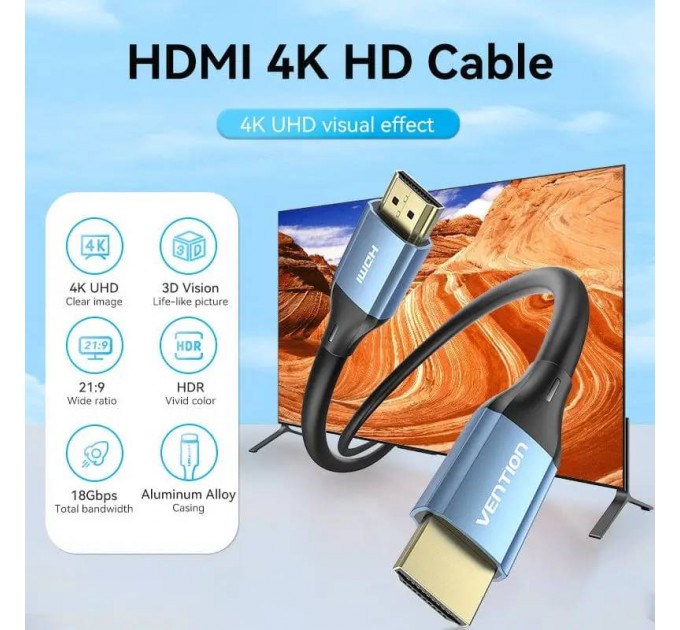 Vention Кабель Vention HDMI - HDMI V 2.0 (M/M), 3 м, Blue (ALHSI)