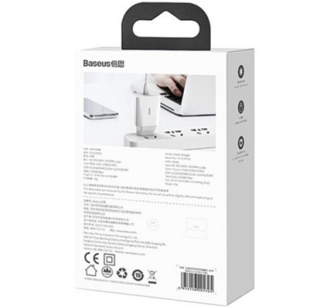 Baseus Зарядний пристрій Baseus Speed Mini Quick Charger White (CCFS-SN02)