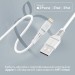 Кабель Promate USB - Lightning (M/M), 2.4 A, 1.2 м, PowerLine-Ai120 White