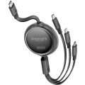 Кабель Promate USB Type-C - USB Type-C Lightning microUSB (M/M), 3A, 60W, 1.1 м, Black (triocord-r.black)