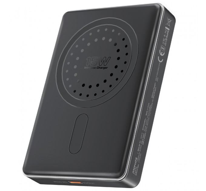 Promate Універсальна мобільна батарея Promate Blade-10 MagSafe 10000mAh 20W Black