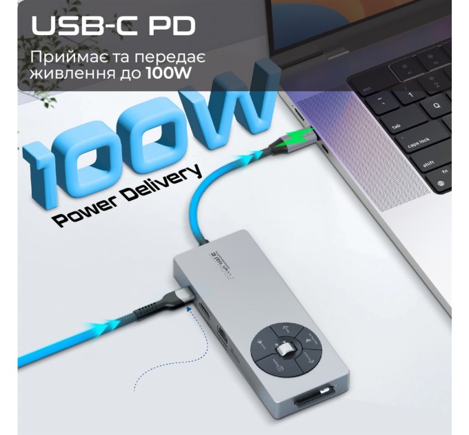 Promate USB-хаб Promate ComandHub-Pro USB Type-C Grey