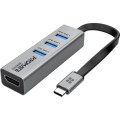 Promate USB-хаб Promate MediaHub-C3 USB Type-C Grey