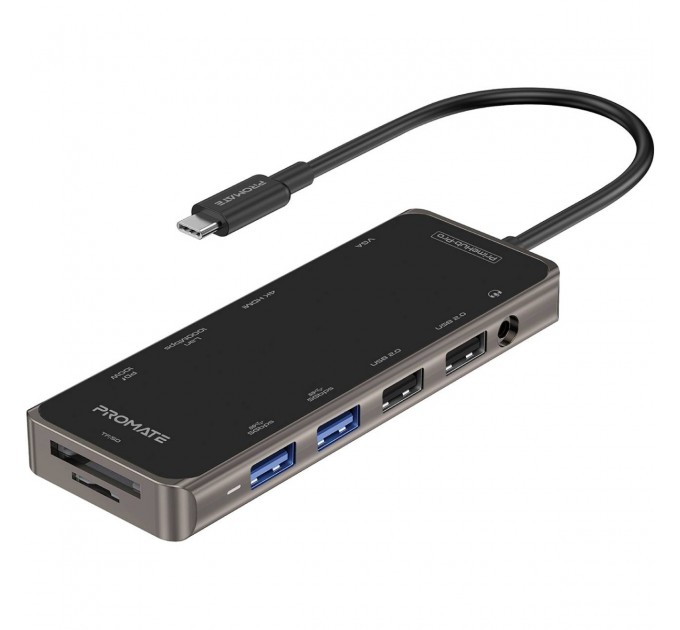 USB-хаб Promate PrimeHub-Pro USB Type-C Grey