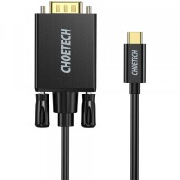 Кабель мультимедійний USB-C to VGA 1.8m FHD60Hz black Choetech (XCV-1801-BK)