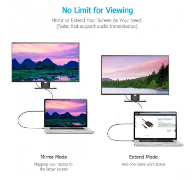 Choetech Кабель мультимедійний USB-C to VGA 1.8m FHD60Hz black Choetech (XCV-1801-BK)