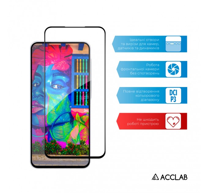 ACCLAB Захисне скло ACCLAB Full Glue для Samsung Galaxy A56 5G SM-A566 Black (1283126613029)