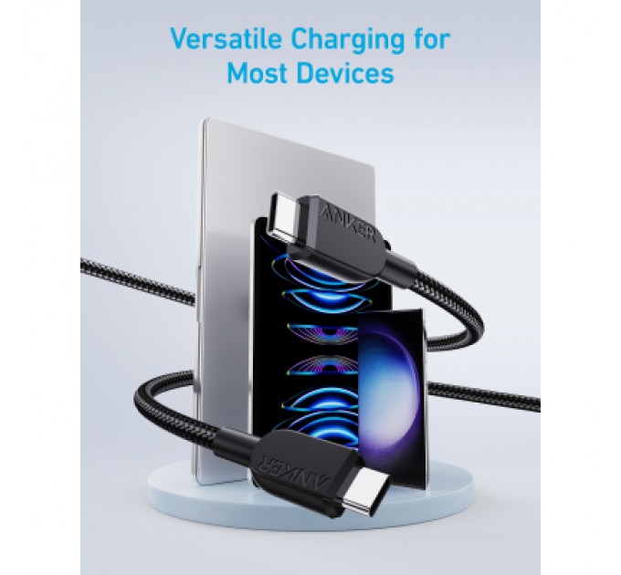Anker Дата кабель USB-C to USB-C 0.9m 240W nylon 310 black Anker (A81D5H11)