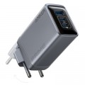 Anker Зарядний пристрій Anker GaNPrime 100W 2xUSB-C PD + 1xUSB-A Foldable Silver (A2688341)