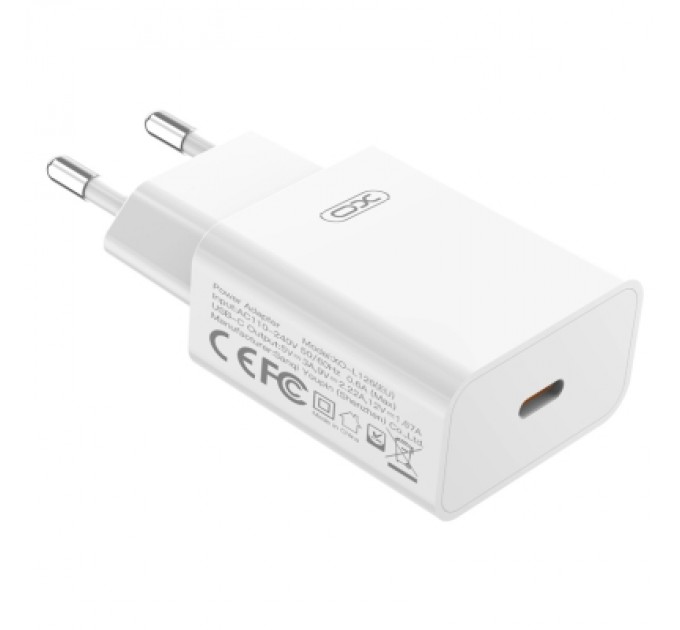 XO Зарядний пристрій XO L126 20W USB-C PD White (L126_White)