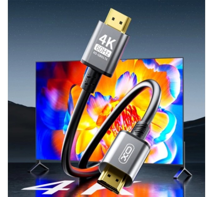 XO Кабель мультимедійний HDMI to HDMI 3.0m v2.0 black XO (GB017A-HDMI.tranish)