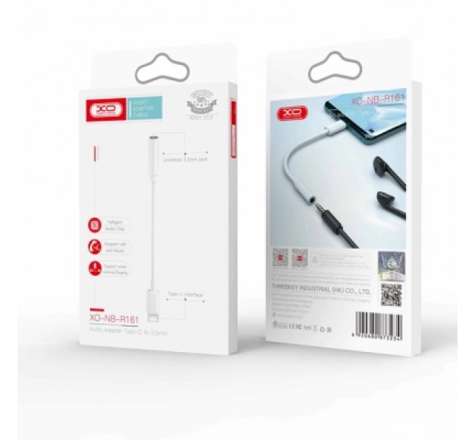 Перехідник USB-C to 3.5mm M XO (NB-R161.white)