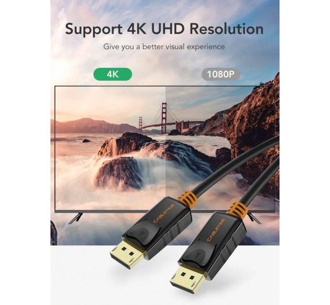 Кабель Cabletime DisplayPort - DisplayPort V 1.2 (M/M), 1.8 м Black (CD21K)