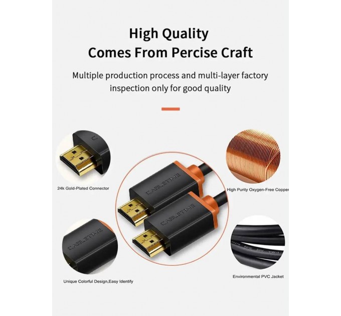 Cabletime Кабель Cabletime HDMI - HDMI V 2.0 (M/M), 3 м, Black (CH23N)