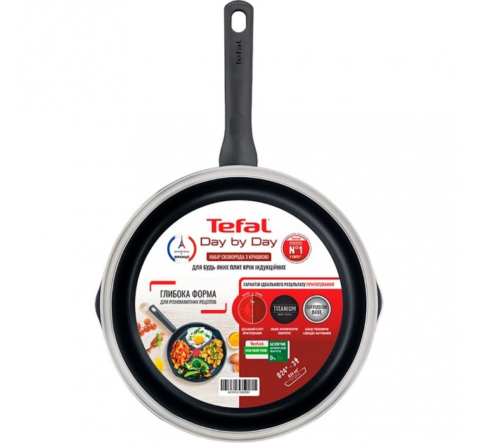 Tefal Сковорода з кришкою Tefal Day by Day 24 см (B5580423UA)